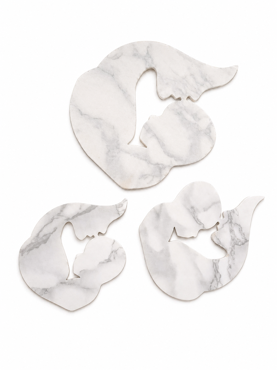 Abstract Marble Mother & Child Décor Set
