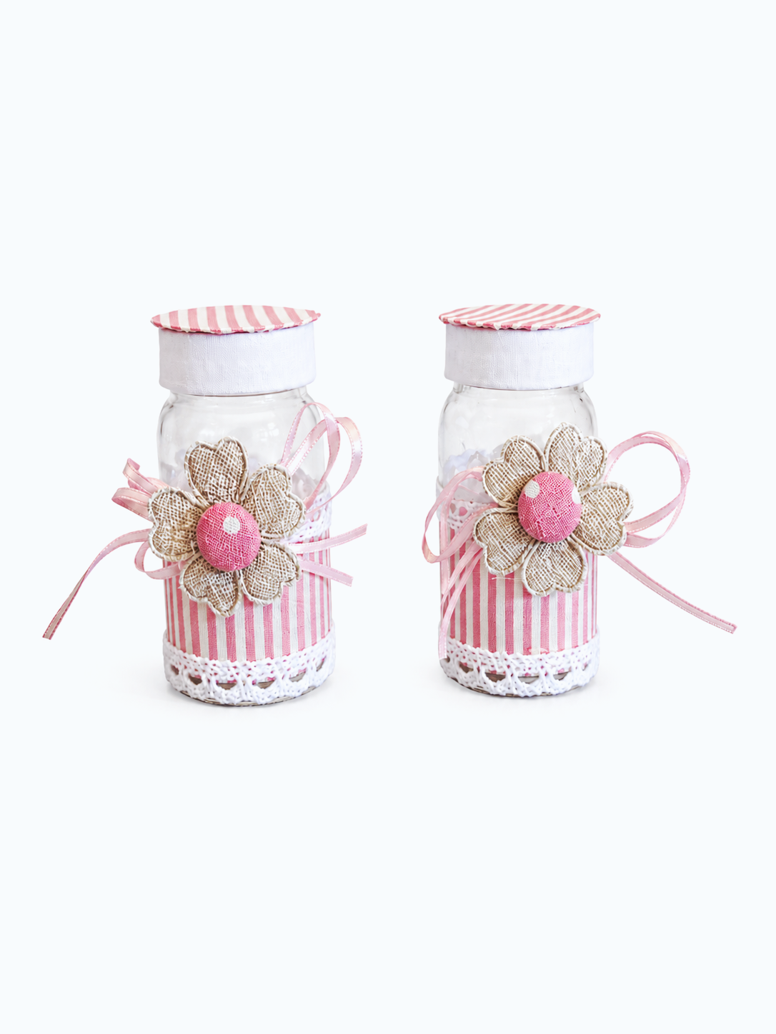 Decorative Pink Floral Plastic Favor Bottles