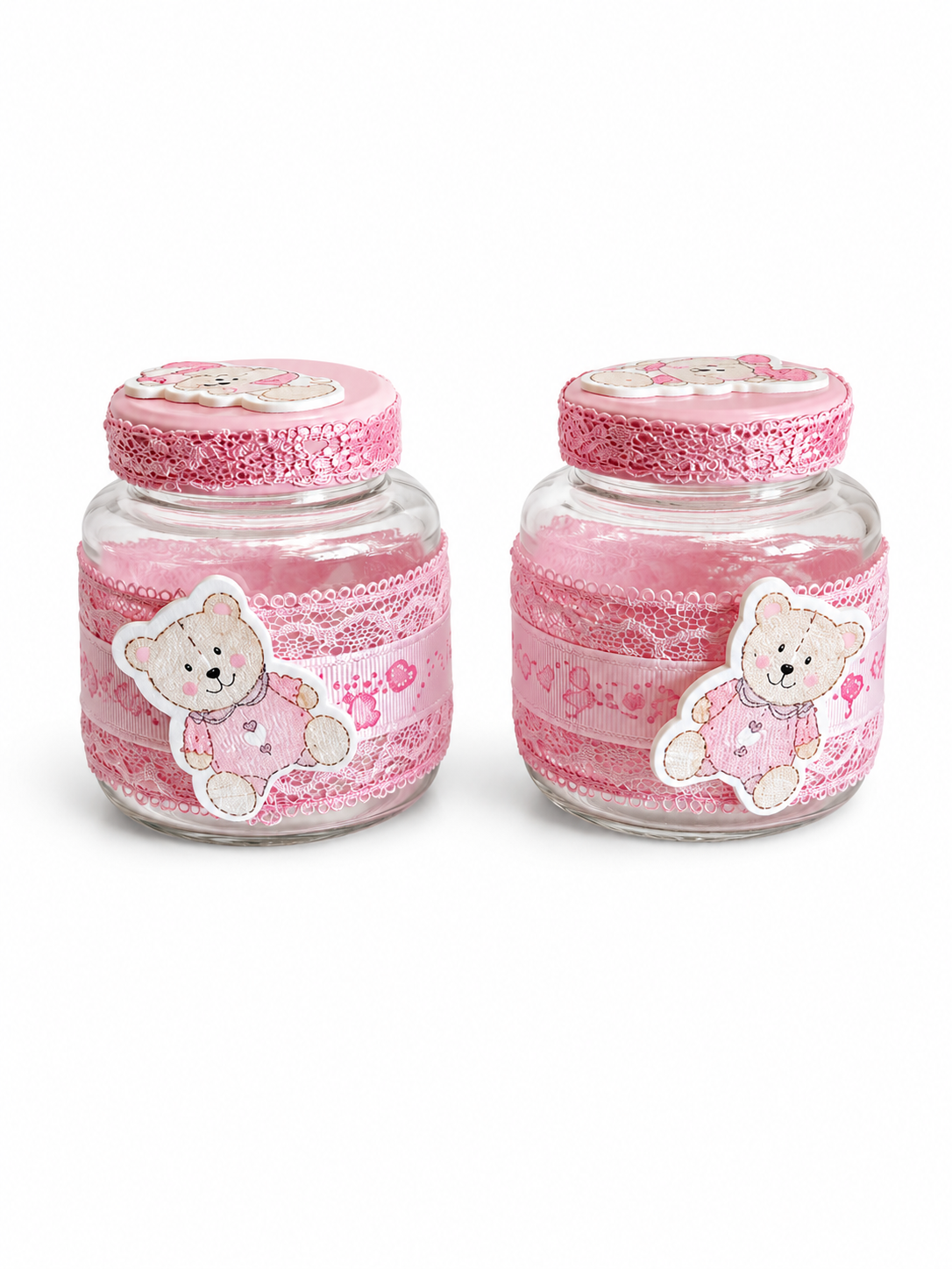 Pink Teddy Bear Plastic Candy Jars