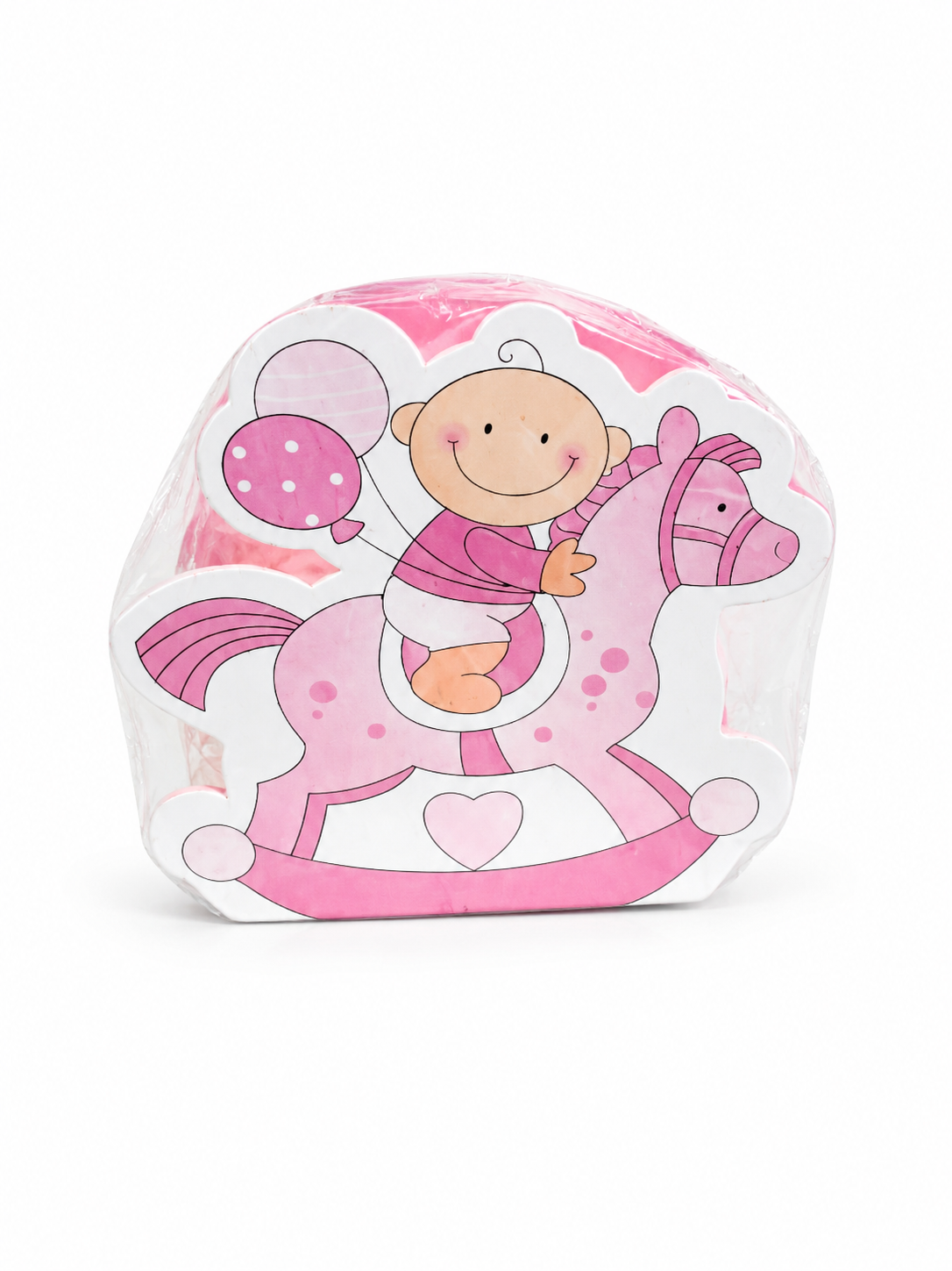Wooden Baby Rocking Horse Gift Box – Pink