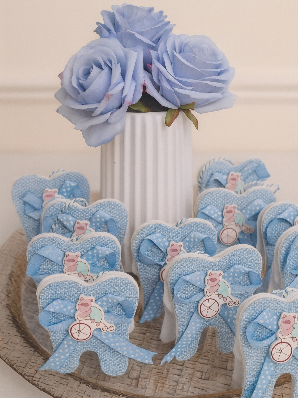 Adorable Blue Tooth-Shaped Baby Boy Favor Tray