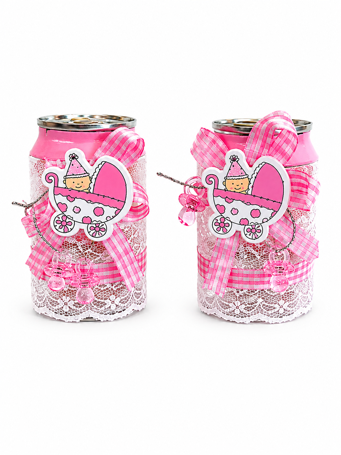 Pink Baby Carriage Plastic Favor Containers