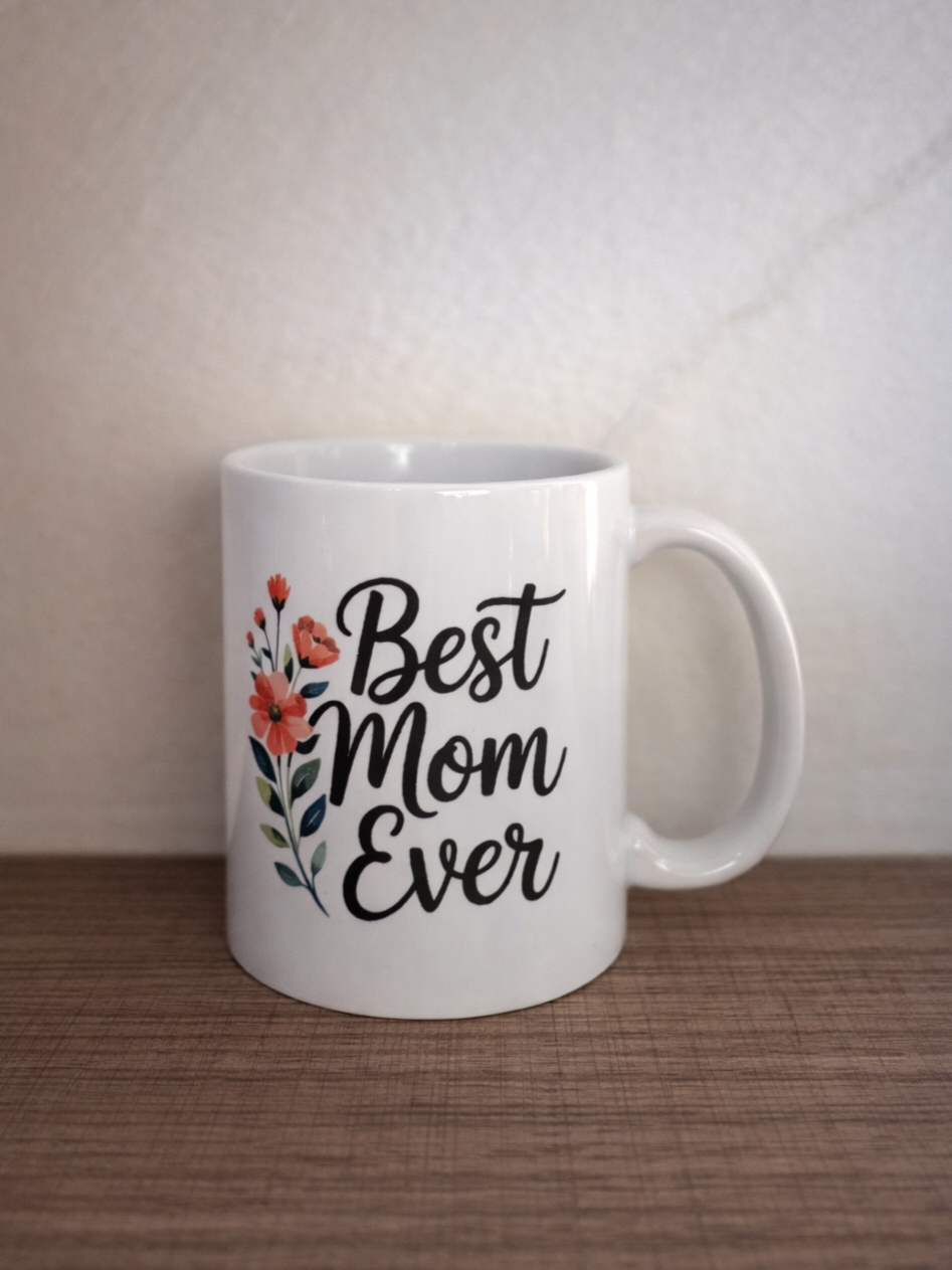 Best Mom Ever Floral Mug