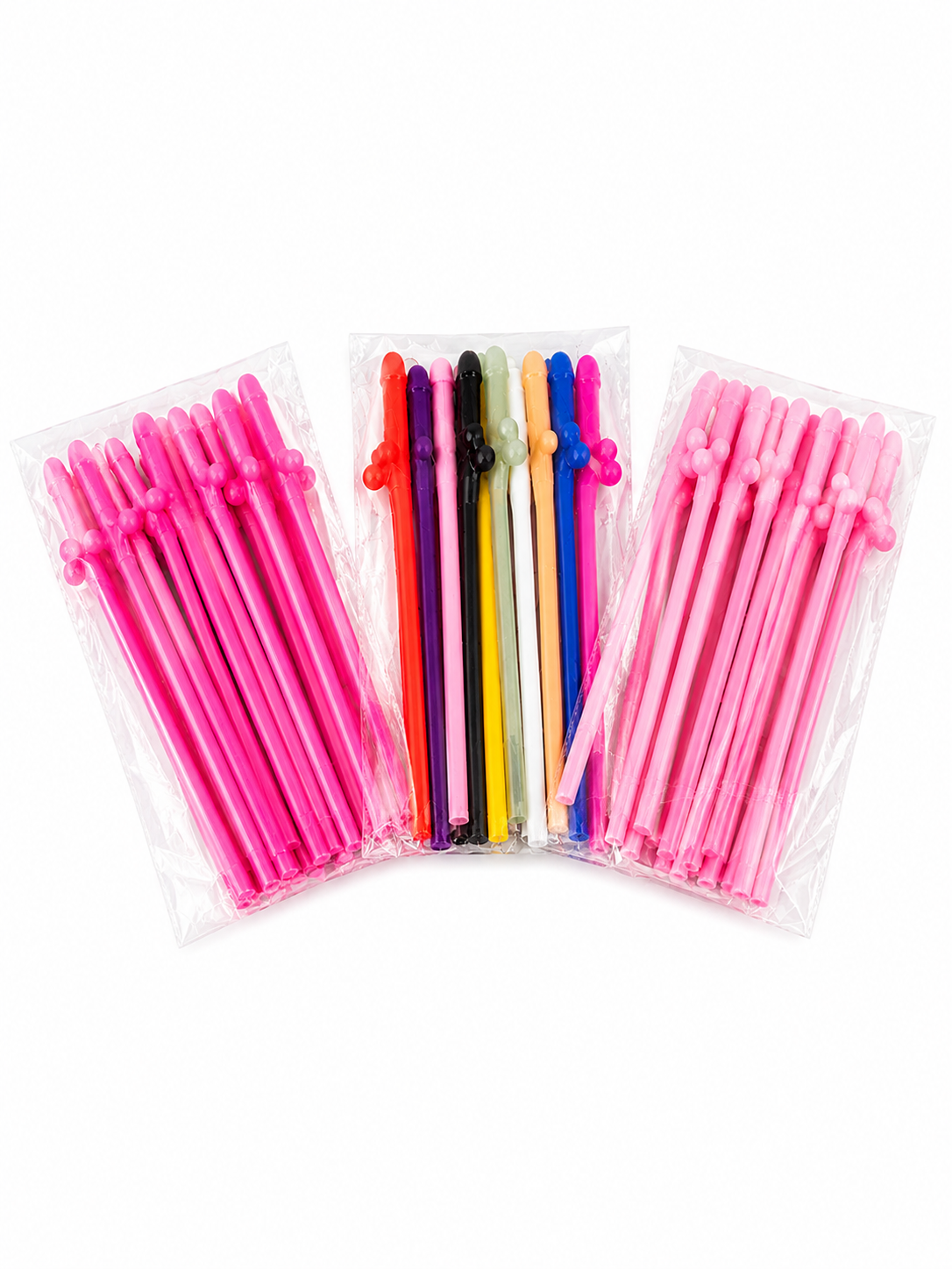 Novelty Plastic Party Straws – Assorted Colors